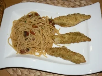 Pangasisusfilet mit einer leckeren Spaghettipfanne - Rezept