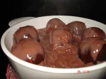 Überraschungsschokoküsschenpudding - Rezept