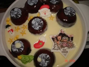 Überraschungsschokoküsschenpudding - Rezept