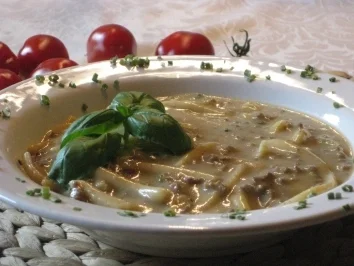 Hackfleisch-Spätzle-Suppe mit Waldpilzgeschmack - Rezept - Bild Nr. 2