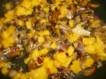 Conchiglie mit Champignons und Mango - Rezept