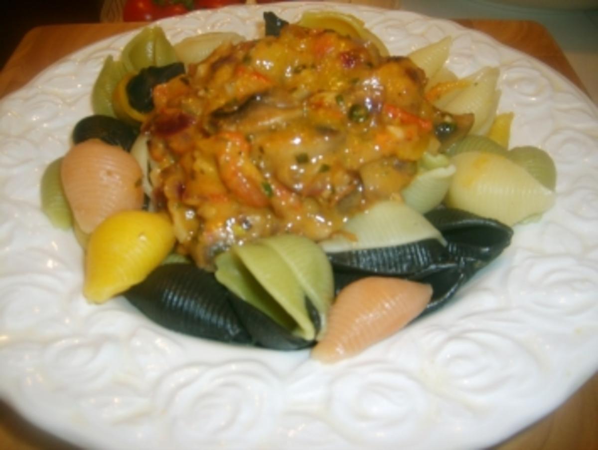 Conchiglie mit Champignons und Mango - Rezept