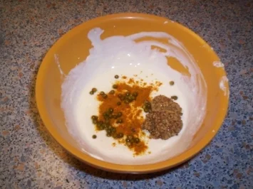 Rezept: Fondue-Senfsoße mit grünem Pfeffer Fondue-Senfsoße mit grünem Pfeffer - Rezept