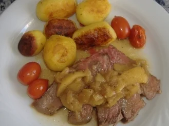 Rumpsteak mit Apfel-Balsamico-Sauce - Rezept