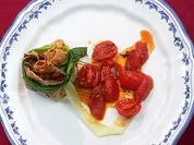 Schwäbische Geldsäckle mit spanischem Spinat - Rezept