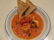 King-Prawns eingetaucht in einer scharfen Thai-Tomatensoße - Rezept