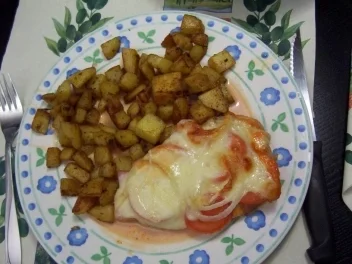 Rezept: Gaby´s schnelles Backofen Kassler-Ripple mit gebratenen Kartoffelwürfeln Teil 1 Gaby´s schnelles Backofen Kassler-Ripple mit gebratenen Kartoffelwürfeln Teil 1 - Rezept