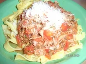 Bandnudeln treffen Thunfisch - Rezept