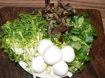 Winterlicher Salat mit gebratenen Champignons - Rezept