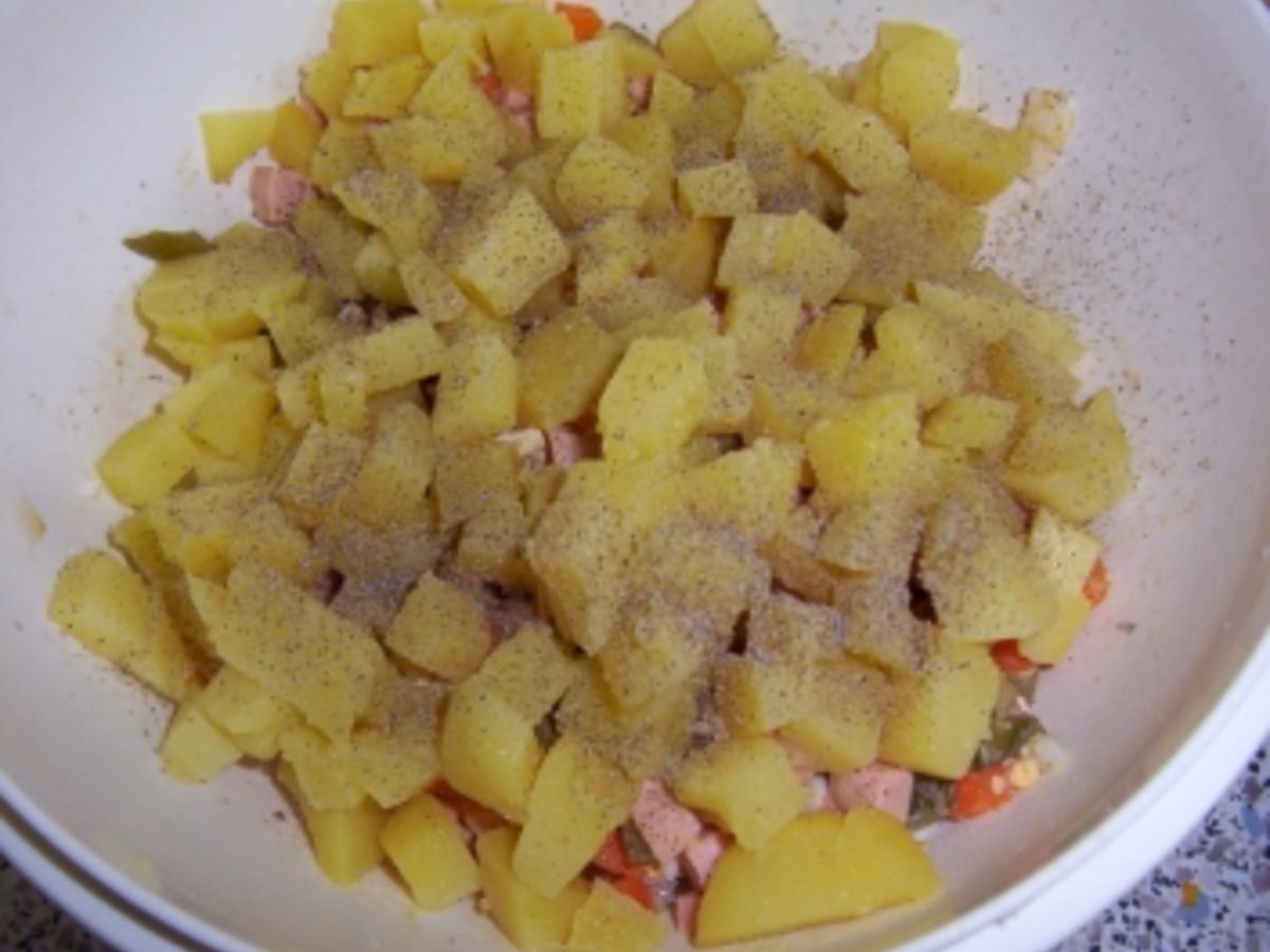 Russischer Kartoffelsalat - einfach - 69 kcal/100g Russischer Kartoffelsalat - einfach - 69 kcal/100g
