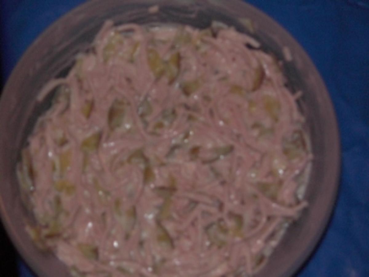 Bilder für Fleischsalat mit Geflügelmortadella und Gewürzgurken Sauerkonserve - Rezept