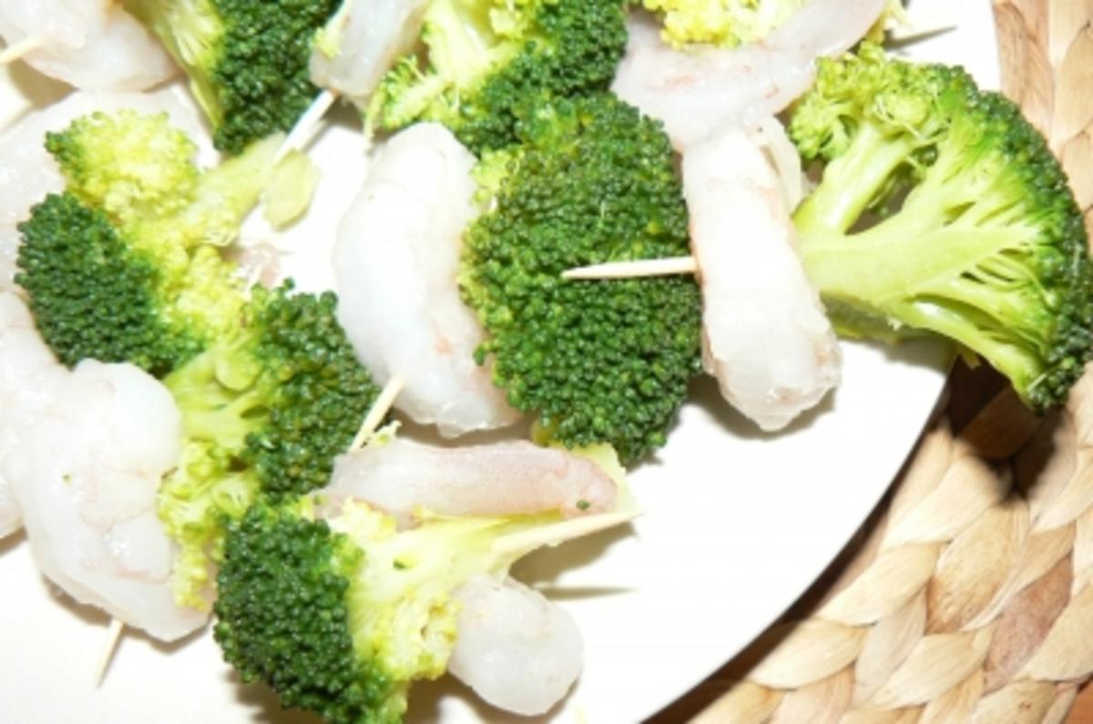 Garnelen-Broccoli-Spiesschen - Rezept