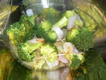 Rezept: Garnelen-Broccoli-Spiesschen Garnelen-Broccoli-Spiesschen - Rezept