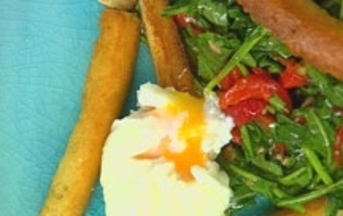 Rauke-Salat mit wachsweichen Eiern - Rezept