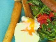 Rauke-Salat mit wachsweichen Eiern - Rezept