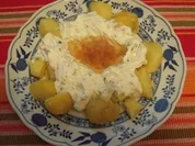 Pellkartoffeln mit Quark und Speckstippe - Rezept