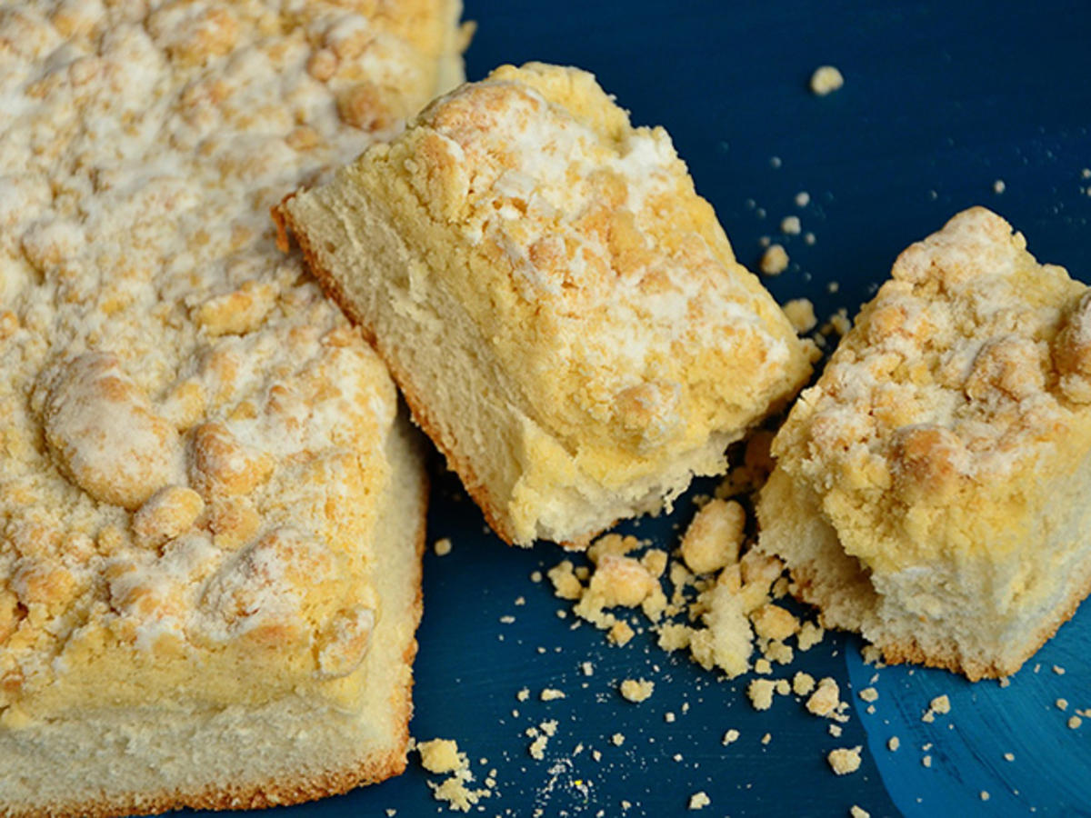 Streuselkuchen mit Sahne - Rezept mit Bild - kochbar.de