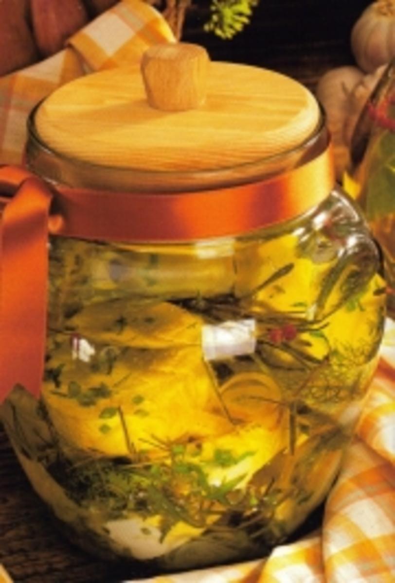 Würziger Käse in Olivenöl - Rezept
