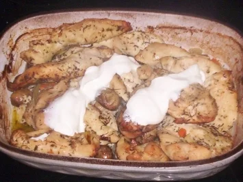 Mediteranes Hähnchenfilet aus dem Tontopf - Rezept