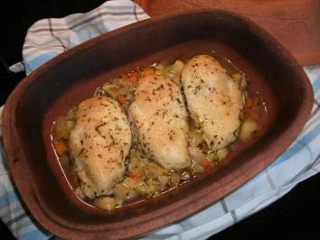 Mediteranes Hähnchenfilet aus dem Tontopf - Rezept - Bild Nr. 5