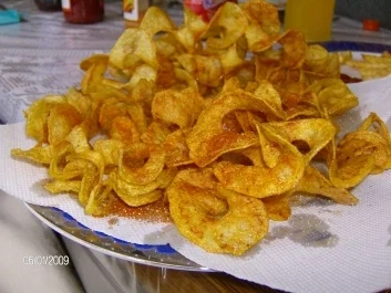 Rezept: Chipslocken pikant gewürzt (Spiralschneider-Rezept) Chipslocken pikant gewürzt (Spiralschneider-Rezept) - Rezept