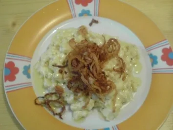 Käsespätzle mit Röstzwiebel - Rezept
