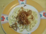 Käsespätzle mit Röstzwiebel - Rezept