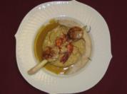 Spieß von Jakobsmuscheln und Scampi auf Kokosrisotto und Thai-Curryschaum - Rezept