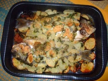 Rezept: überbackene Goldbrasse ( Dorada-Spanien ) überbackene Goldbrasse ( Dorada-Spanien ) - Rezept