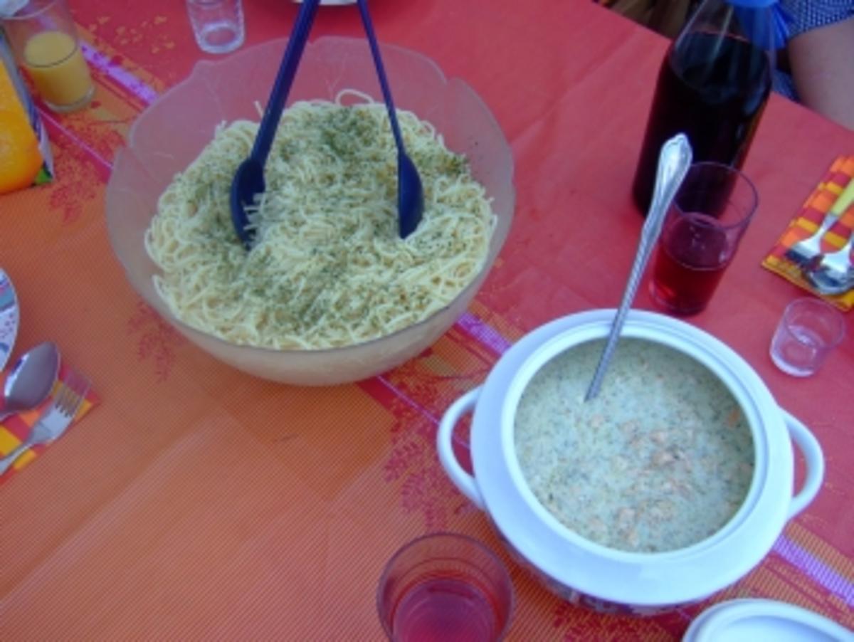 grüne Tagliatelle mit Lachssauce - Rezept - kochbar.de