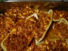 Spitzpaprika mit Hack, Mais und Käse gefüllt - Rezept