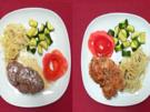 Pfeffersteaks und Hähnchenfilets mit Zucchini und Trenette Genuese - Rezept