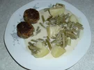 Gestofte Bohnen mit Frikadellen - Rezept