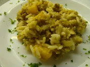 Pfirsich Hack auf Reis - Rezept