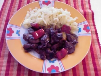 Rezept: Chinesische Putenleberpfanne Chinesische Putenleberpfanne - Rezept