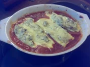 gefüllte Chicoree-Hälften - Rezept