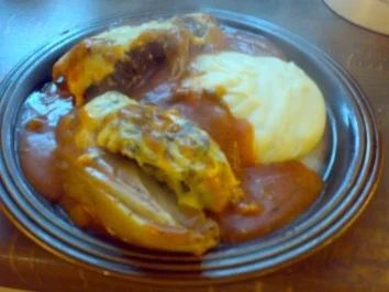 gefüllte Chicoree-Hälften - Rezept