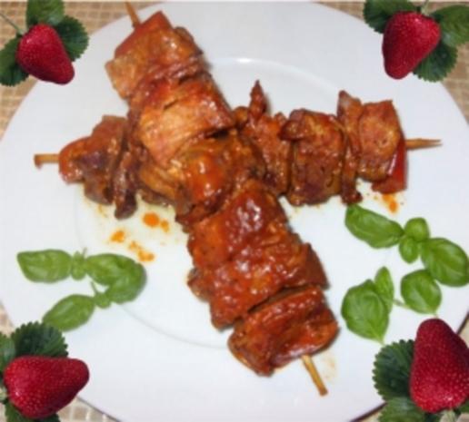 Fleischspieße mit Speck - Rezept mit Bild - kochbar.de