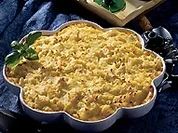 Blumenkohl-Leberkäseauflauf mit Kartoffelpüree - Rezept