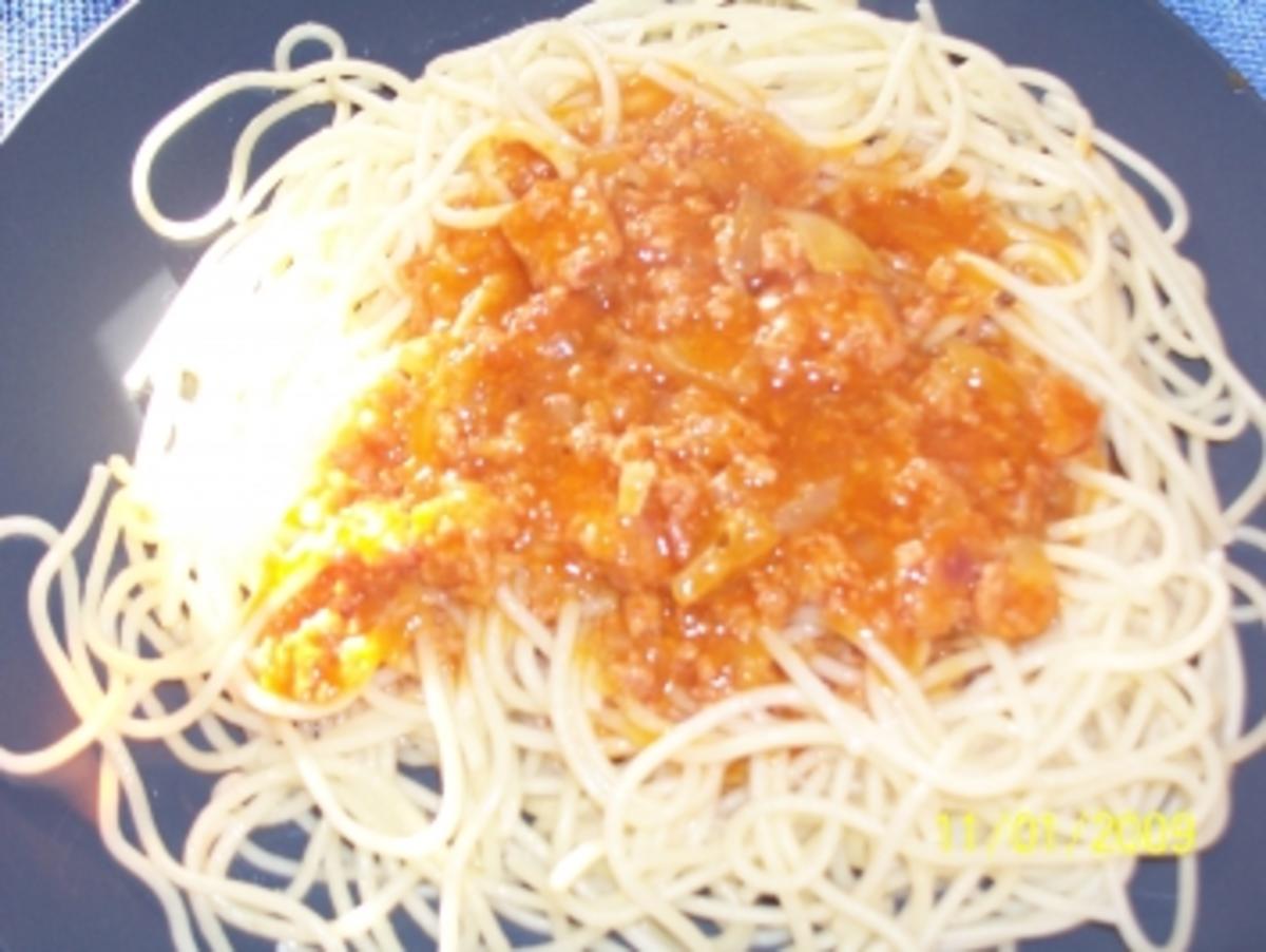 Spaghetti mit Schmalzfleischsoße - Rezept