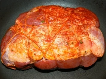 Rezept: Was herzhaftes aus dem Backofen: Spießbraten mit Petersilien-Zwiebel-Kartoffeln Was herzhaftes aus dem Backofen: Spießbraten mit Petersilien-Zwiebel-Kartoffeln - Rezept