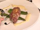 Seelachsfilet im Pancettamantel mit Zitronenmayonnaise und Spargel (Pierre Geisensetter) - Rezept