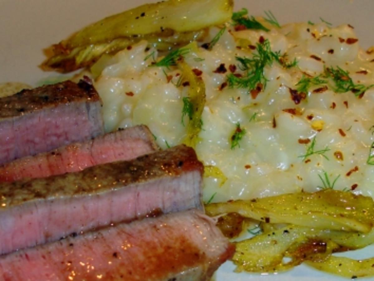 Risotto mit Fenchel und American Beef Semerrollen-Steaks - Rezept - Bild Nr. 4