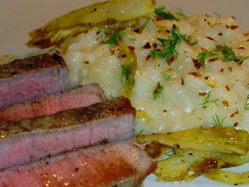 Risotto mit Fenchel und American Beef Semerrollen-Steaks - Rezept - Bild Nr. 4