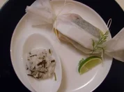 Filet von der Lachsforelle dazu Gemüsestreifen und Reistimbale - Rezept