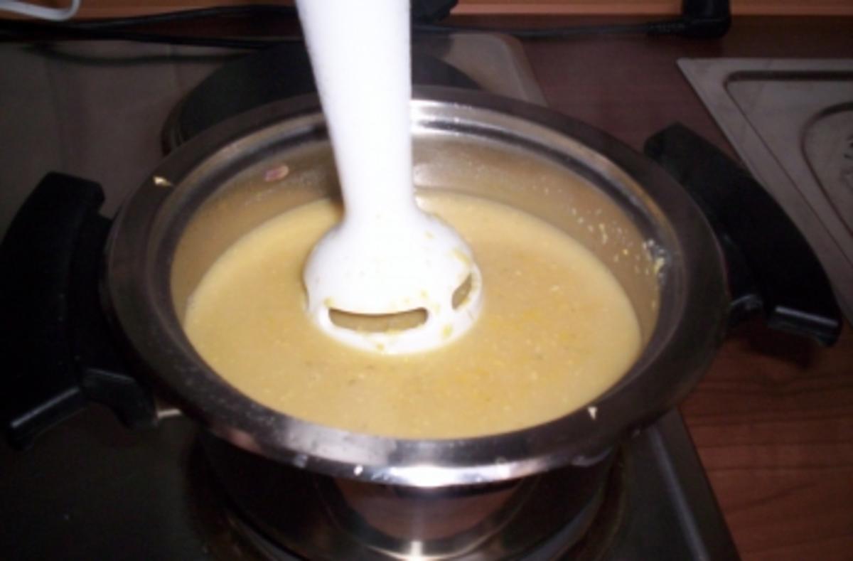 Mais-Cremesuppe mit knusprigen Speckstreifen - Rezept - Bild Nr. 5