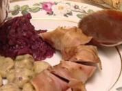 Fasan im Speckmäntelchen m. Maronengnocchi und feinen Gemüsen - Rezept