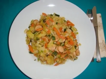 Schnellgericht: Winterliche Wurstpfanne - Rezept