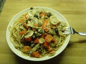 Für Trennkostfreunde ....Nudeln mit Paprika – Pilz- Soße… - Rezept