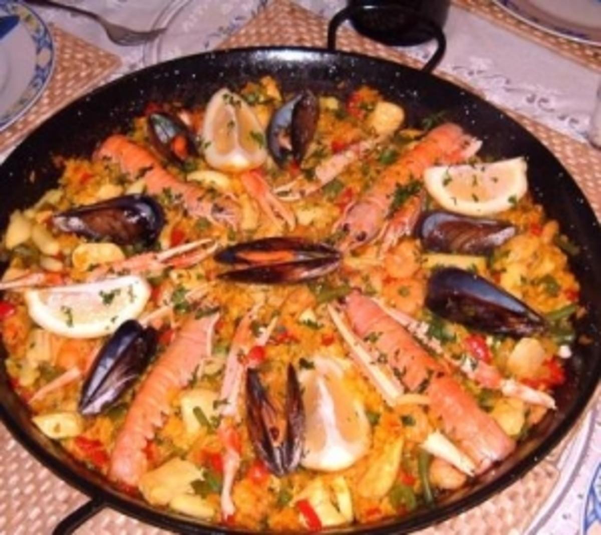 Paella mit span. reis und Hühnchen oder Schweinefleisch Rezept mit Bild kochbar.de
